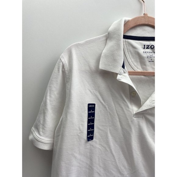izod Polo Shirt Mens White Golf T-Shirt Collared Size Large, New - Picture 4 of 12
